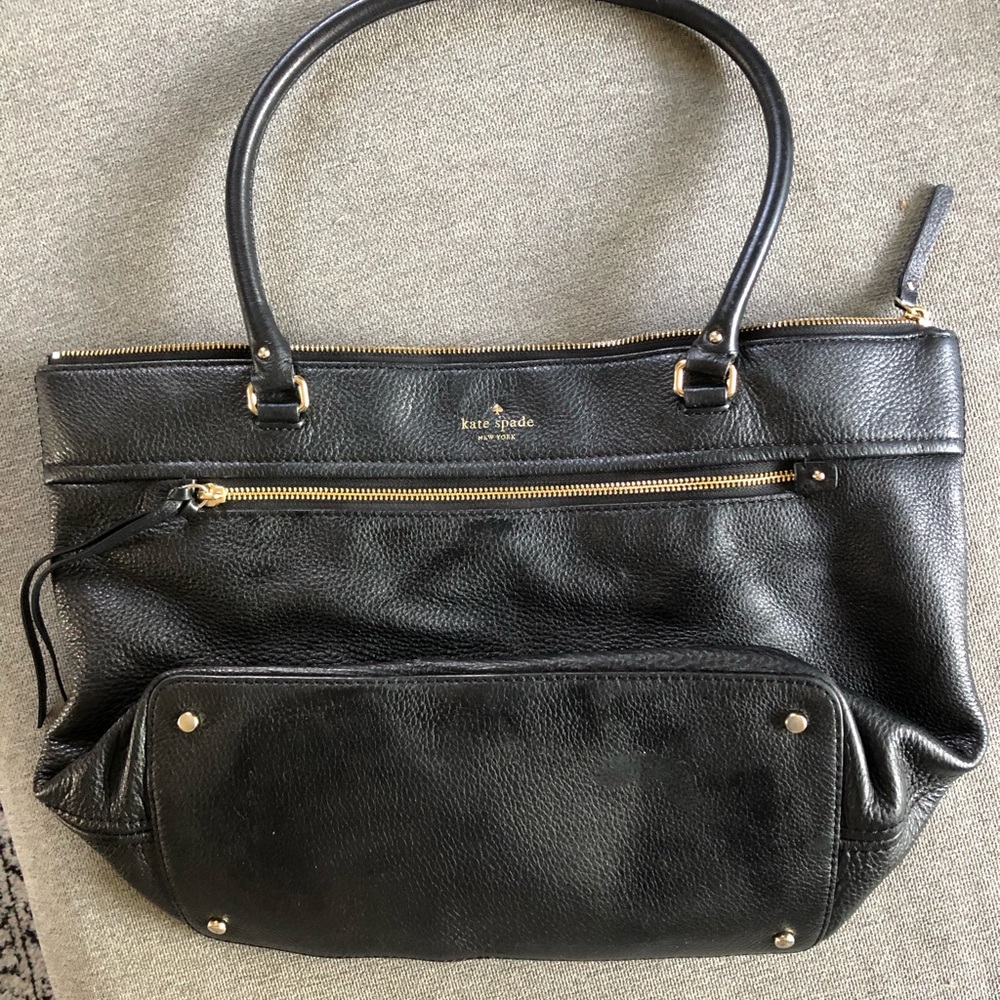 Kate Spade Black Soft Leather Tote Bag